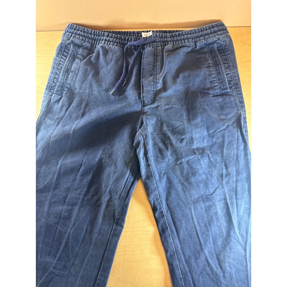 Gap Mens Jogger Pants Navy Blue Indigo Elastic Waist Ankle Zip Size L